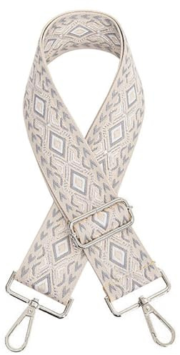 Blausky Verstellbarer Taschengurte 75-135cm,5cm Breiter Jacquard-Schultergurt,Tragegurt zum Wechseln Damen & Herren Taschenband Riemen mit Silber Karabiner DIY Zubehör für Handtaschen,Dunkelgrau