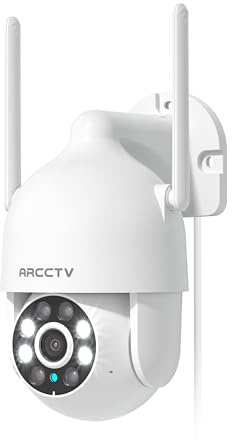ARCCTV 2K-säkerhetskameror utomhus, 360°pan-lutningsvy 2,4 G/5 G WiFi-säkerhetskamera med rörelsespårning, spotlight och siren, 2-vägs ljud, nattvision, vattentät