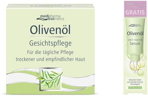 Olivenöl Gesichtspflege 50 ml Creme + gratis Olivenöl Anti-Falten Serum 5 ml