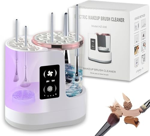 Nettoyeur de pinceaux de maquillage électrique 3 en 1, séchoir et séchage de stockage disponibles, nettoyage rapide et soins de la peau, outil de nettoyage automatique pour toutes les tailles de