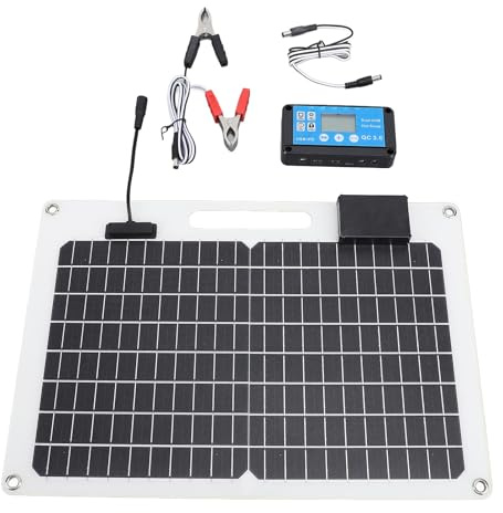 Solar Panel Charging with 100A Controller Double Voltages Output USB Fast Charging Port for Automotive Batteries Devices USB Solar Charger for Car