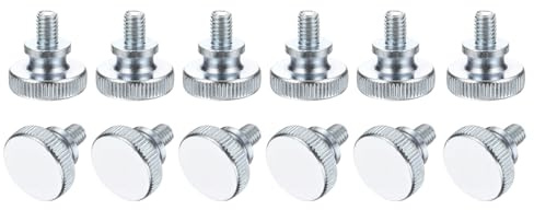 PATIKIL M6 x 8mm Knurled Thumb Screws, 12Pcs Metric Knurled Head Bolts Thumb Screw with Shoulder Grip Knobs Fasteners Tighten Thread Fasteners for TV Monitor Mount