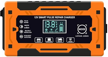 Caricabatterie Auto 12V 6A fino a 100A Rigenera Ripara Batteria Moto Camper AGM