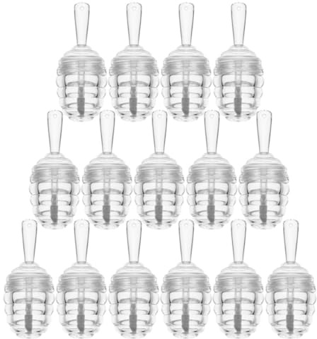 Tofficu Lot de 15 Tubes de Gloss à Lèvres Vides en Forme de Pot Miel, Plastique Transparent, Réutilisables et Étanches, pour DIY Maquillage et Échantillons Cosmétiques, Format Mini