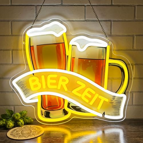 Lxmoneon Bier Zeit Neon Schild, Beer Neon Schild für Wanddekoration, USB Bar LED Schild, Bierkrug Neon Sign, Bier Neonlicht für Zuhause Bar Pub Club Party Männerhöhle Geschenk