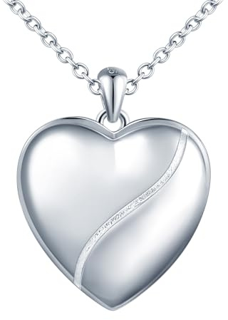 MICYUMI Collier médaillon photo pour femme en argent sterling 925 avec pendentif en forme de cœur