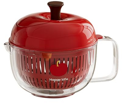 Centrifuga per rondella di frutta - Set di ciotole con manico, contenitore per la pulizia delle verdure, strumento per il risciacquo della cucina | Set di ciotole per colino con manico per centrifuga