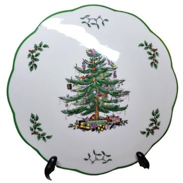 Spode Christmas Tree Round Trivet - 9 Heat Resistant Trivet for Hot Dishes, Pans & Cookware - Holiday Kitchen, Counter & Tabletop Protector - Cheese Plate Platter for Serving
