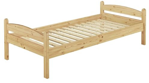 Erst-Holz®Einzelbett Massivholzbett Kiefer Natur 100x200 Futonbett mit Rollrost Bettrahmen 60.32-10