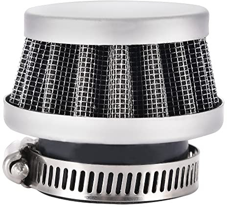 GOOFIT Filtro Aire a Conico Moto 35mm Vertical Universal Pit Bike Cinese reemplazo para 49cc 50cc 70cc 90cc 110cc Motocross Pocket Bike Scooter Quad Plata