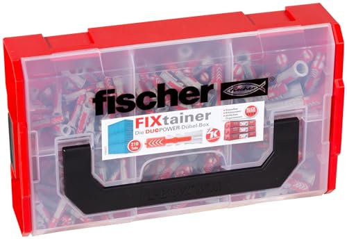 fischer L-Boxx Mini DuoPower, 210-teiliges Dübelset, 6-10 mm Durchmesser, 30-50 mm Länge, für Profis und Heimwerker, universeller Einsatz - optimal für unbekannte Untergründe