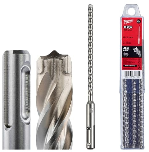 Milwaukee Accesorios - 4932352043 Rx4 Sds-Plus Betonboor - 4 Snijvlakken - 6 X 100 X 160 mm 10St