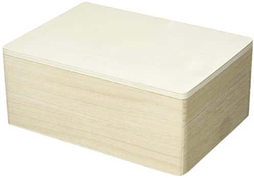 Artemio 14002310 - Set de 2 Cajas rectangulares, Madera, Color Beige, 22 x 9 x 16 cm