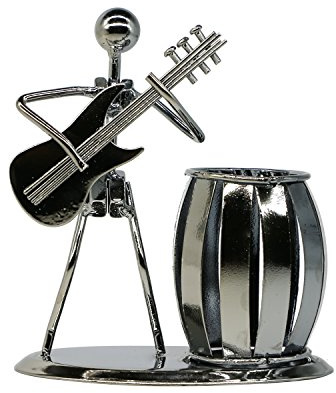 Stormshopping Guitar Pen Holder Creative Desktop Accessories Multipurpose Metal Pencil Holder For Gifts, Kids, Students, and Office Stationary