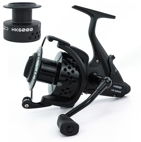 Hirisi Tackle Schnellere Geschwindigkeit 5,5: 1 Karpfen Angelrolle für Süßwasser Free Spool HK6000