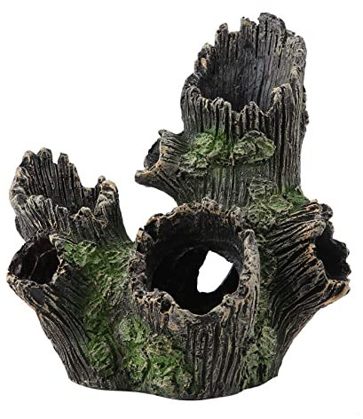 Sheens Harz Aquarium Baum Dekoration künstliche treibholz Aquarium Aquarium höhle Harz stamm Ornament Bole Landschaft mit löchern für kleine Fische Haustiere zum durchschwimmen(ST-004A)