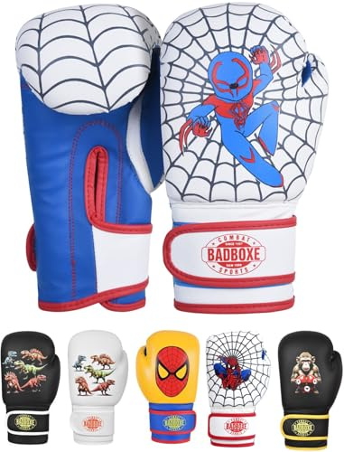 Kids Boxing Gloves 6oz | Youth Sparring Gloves | Children Boxing Gloves for Kickboxing Muay Thai MMA | Kids Bag Gloves for Punching Bag (White/Blue/red, 6oz)