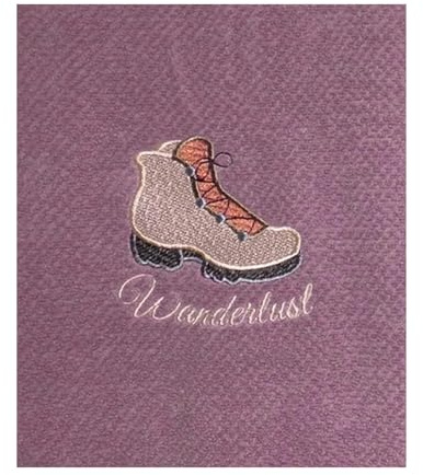 Besticktes Handtuch mit Wanderschuh und Personalisierung mit Namen | Frotteetuch, Gästehandtuch, Duschtuch