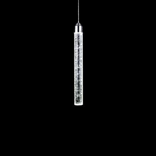 Naiyn LED Pendant Lamp Modern Minimalist Bubble K9 Crystal Hanging Lights Cylinder Long Tube Pendant Lamp for Kitchen Island Bar Long Tube Suspension Lighting Fixture