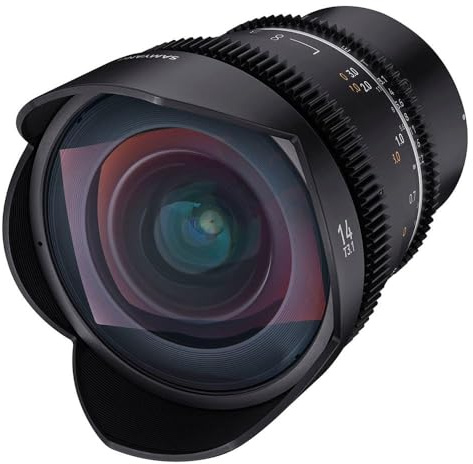Samyang MF 14 mm T3,1 VDSLR MK2 Sony E – ljusstark T3,1 ultrabevinkel cine- och videoobjektiv för Sony E Mount, 14 mm fast brännvidd, Follow Focus tandkransar fullformat och APS-C 8K-upplösning