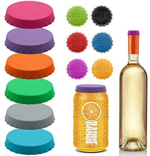 VEGCOO Juego de 18 latas de cierre para bebidas, tapas de silicona para bebidas de silicona, tapas de latas de cerveza, tapas coloridas, cierre para botellas, color: multicolor
