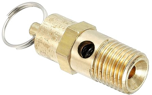 PATIKIL 1/4 Male NPT Safety Valve, 1 Pack Pressure Release Valve Air Release Valve for Air Compressor, 150 PSI Set Pressure