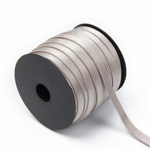 Wambere 10m 8mm Breit Elastisches Band,Gummiband zum Nähen,Gummilitze Elastisches Zum Nähen,Elastic Band Elastisches Farbband für DIY Handwerk Basteln Unterwäsche BH-Träger Kleidung Gürtel,Grau