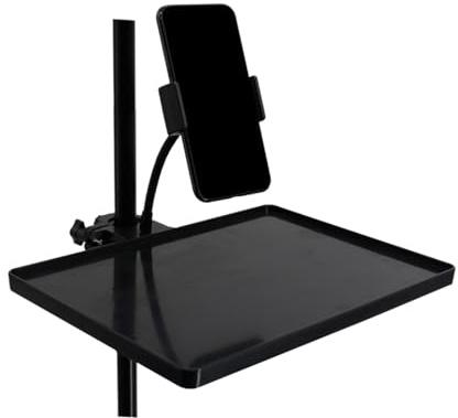QARIDO Notenständer-Tablett | Leichtes Mikrofonregal, sicheres Aufbewahrungstablett, multifunktional,Telefonhalter Stabile Mikrofonablage für Bühnen-Heimkino-Webinar