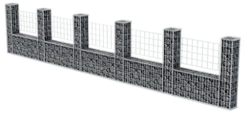 prissent Gabbione in Rete ad U in Acciaio Zincato 570x20x100 cm Cesti Di Gabbioni Gabbione Per Sassi Muro Di Gabbioni Gabbioni Metallici Cesti Di Gabbioni Barriera Da Giardino Decorativa