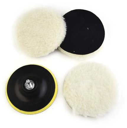 LTADX 5Pcs 5inch Buffing Polishing Pads Wool Wheel Mop Kit For Car Auto Polisher Drill Sticky Disc Wool Polishing Pads