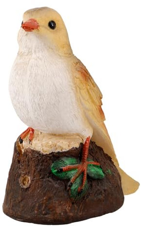 Kisangel Solar Powered Robin Lamp Bird Crafts Garden Statue Outdoor Patio Decor for Lawn Cemetery Led Light