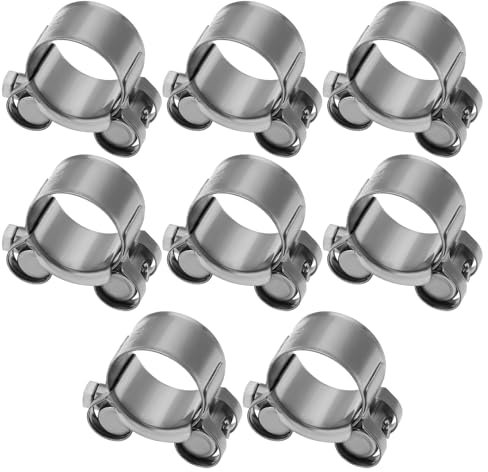 Create idea BI945W Schlauchschelle aus Edelstahl, Bolzen M5, starke Schlauchschelle für Metallverarbeitung, Automobilmontage, Silber, 8 Stück