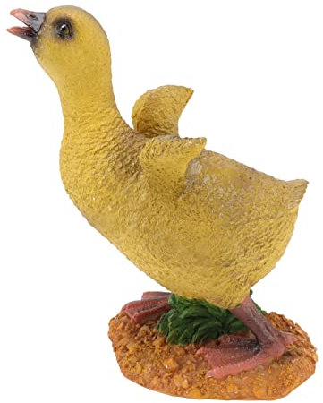 Aladeno Enten-Ornament, Kunstharz, Hofdekoration, 21 x 16 cm, Gartendekoration, Rasendekoration, Gartenarbeit, Außendekoration, Feengarten-Zubehör, Hofdekorationen, Hofdekoration, (Grey Duck)