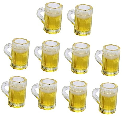 TOYANDONA 20stücke Mini Bierkrug Deko Teiliges Aus Lebensechten Mini Bierbechern Für Miniaturhäuser Desktop-Dekoration Und Fotorequisiten Hochwertige Resin-Materialien Realistische