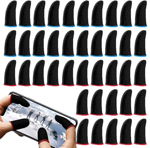 RXKFIGX 40 Pcs Manchon de Doigt pour Écran Tactile Manchon de Doigt de Jeu Mobile Pubg Anti-Transpiration Respirant Finger Compatibles avec Les téléphones de Jeu, Gants Ultra sensibles