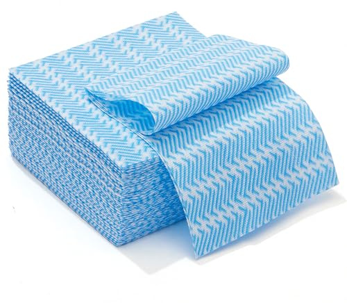 Peachicha J Cloths Reusable Dish Cloths Jay Cloth All Purpose Cleaning Cloths Disposable Kitchen Towels,Blue Pack of 50 Pcs