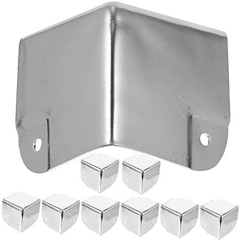 ANDRESLAD 10stücke Teiliges Eckenschutz Für Möbel Und Boxen Verchromte Schwere Metallwinkel Für Dekorative Kanten Stabile Schraubbefestigung Eleganter Vintage-Stil Universeller Kantenschutz