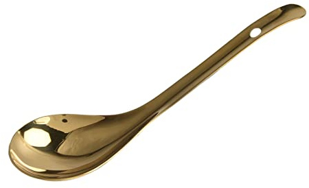 Exquisita Cuchara de Sopa Doméstica de Acero Inoxidable 304, Cuchara de Arroz Chapada en Oro de Moda para Cocina, Cucharón de Sopa Versátil para Reuniones