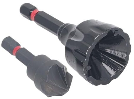 eburring External Chamfer Tool, Deburring Chamfer Tool Set, 1/4in Drill Bit Remove Burr Tools for Metal Rod Bolt Pipe