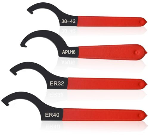 Finkow Llave de Rosca de 4 piezas, llave de Gancho, Herramienta de llave de gancho, llave de suspensión roscada, llave de gancho con nariz, herramienta de desmontaje de reparaciones