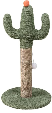 Cactus Cat Tree, arbre à chat mignon | Poteaux griffoir en cactus vert – Poteaux griffoir de chat naturel en tissu doux, poteaux à gratter avec boule interactive pour toutes les races