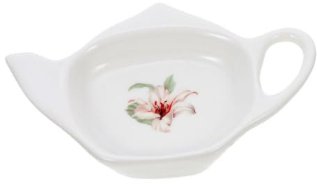 FIXOSHEE Portabustine Da Tè Ceramica Forma Di Teiera Sottobicchiere Multifunzionale Per Organizzare Bustine Di Tè Posate e Salse Elegante Accessorio Per La Tua Casa