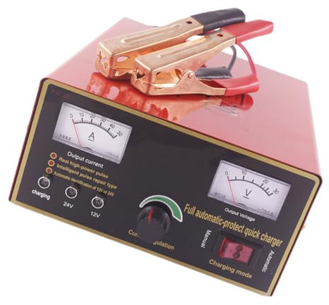 Garneck Caricabatteria Automatico Per Auto e Fasi Di Carica Protezione Sovraccarico Adatto Batterie Senza Manutenzione Secco Al Gel