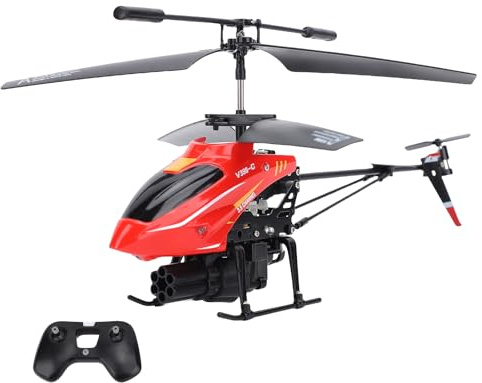 Authticar Ferngesteuerter Hubschrauber mit Höhenhaltung und LED-Lichtern, 2,4 GHz 6-Achsen-Gyro-Mini-Schussflugzeug für Erwachsene und Jugendliche (Rot)