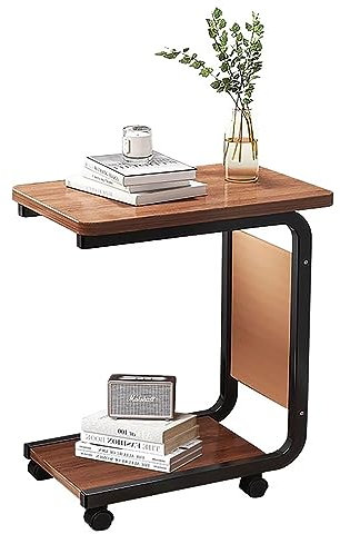 Table de Chevet en Noyer en Forme de C, Table d'appoint créative avec tiroir, Table d'appoint Moderne pour Chambre à Coucher, Table de Chevet élégante, Table de Chevet Polyvalente pour Petit
