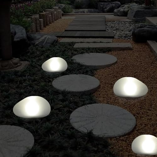 SUAVER Solarlampen Außen Garten Deko Solarleuchten Solarsteinbeleuchtung Wasserdicht Außenleuchte Wegbeleuchtung Bodenstrahler für Rasen Auffahrt Gehweg Patio Terrasse,Rasendeko (Weiß 1pcs)