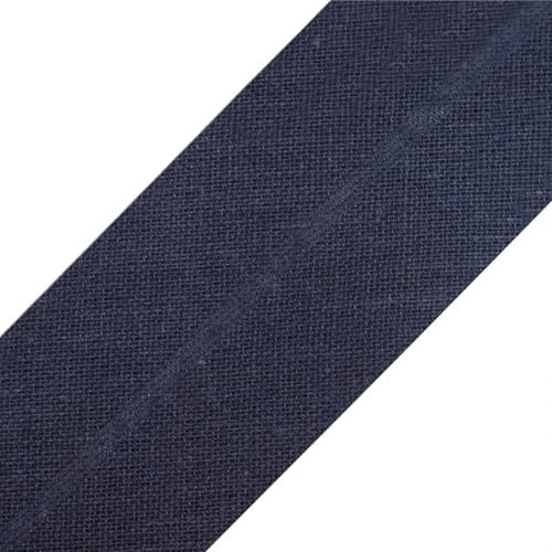 cyclingcolors 1x Schrägband aus 100% Baumwolle Breite 20 mm Länge 25 m Hochwertiges Einfassband Baumwollband Schrägband Ideal zum DIY, Dunkelblau