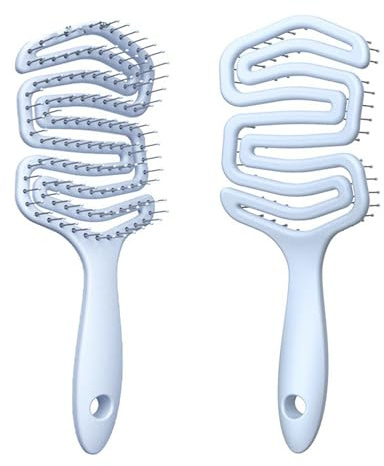 Detangle Hair Brush Women Men, Reduces Pull Detangling Brush, Unique Spiral Hairbrush with Flexible Soft Bristles, for Curly, Straight, Vented Detangle Hairbrush