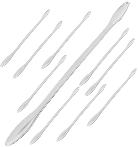 LRXIYODE 10pièces Cuillères Doseuses Inox Pour Échantillonnage Laboratoire Cuillères Scoop Durables Pratiques Pour Poudre Cosmétique Et Usage Technique