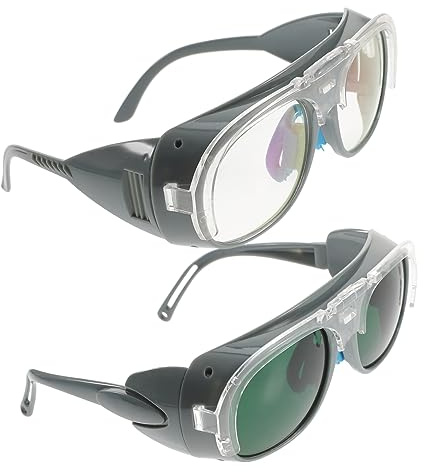 LIGHTAOTAO Gafas Protectoras para Soldar Antiopolvo 2 Unidades Lentes Tintadas y Transparentes para Soldadura Eléctrica Uso Profesional y Bricolaje
